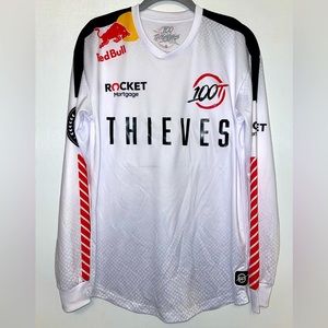 💯🔥100 Thieves Premium Esports Jersey White Long Sleeve 2019 Call of Duty Small